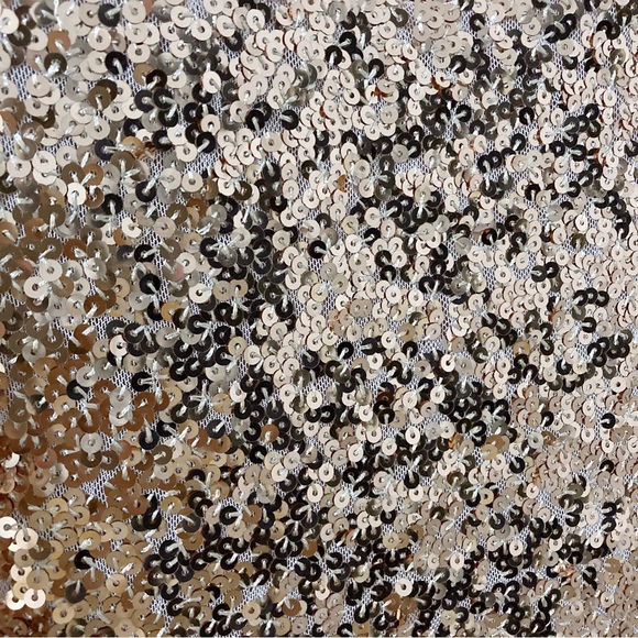 Ieena Mac Duggal Sequin Rose Gold One Shoulder Bishop Sleeve Gown Size 8 NEW - Picture 9 of 12